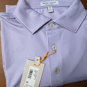 Peter Millar Gingham Performance Jersey Polo - Medium - New With Tags